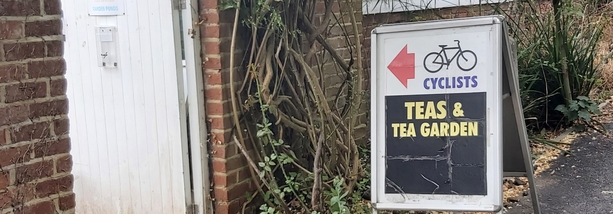 "Teas & Tea Garden" sign at the Battle of Britain Cafe, Shoreham