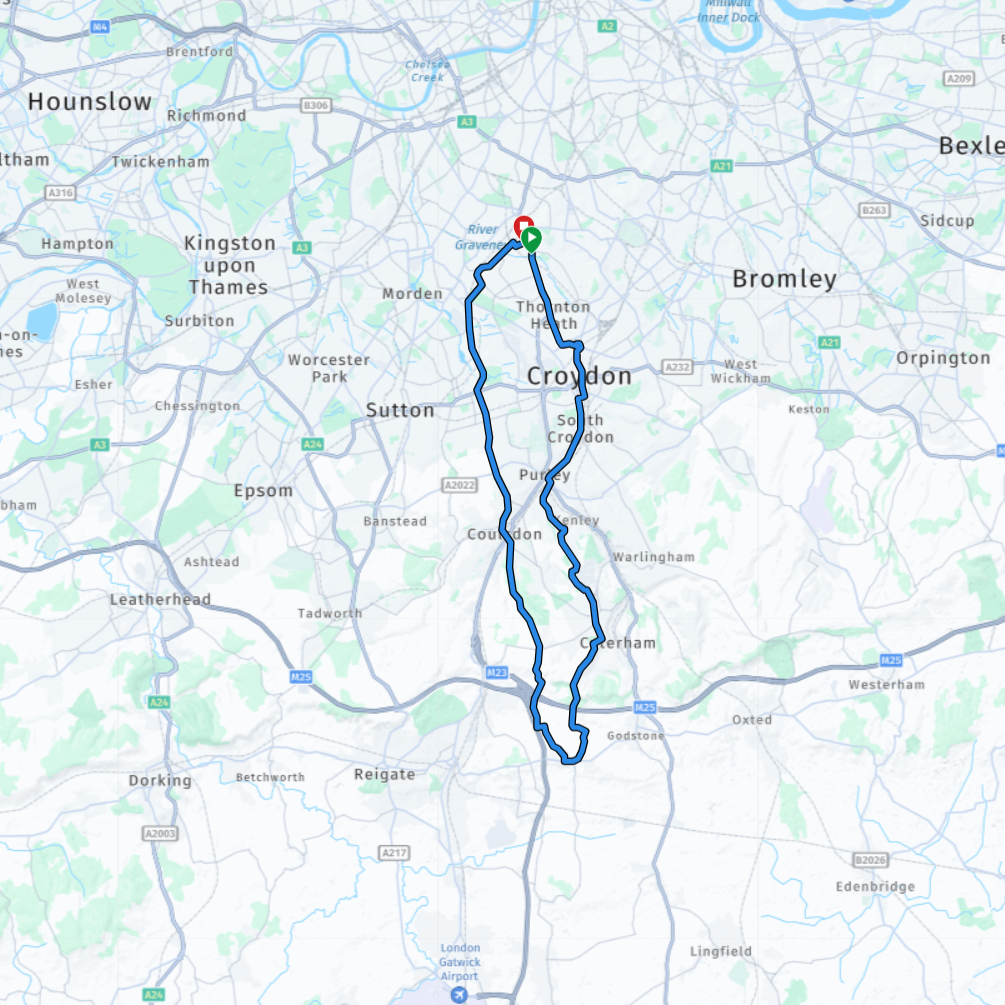 Bletchingley Route A cycling route from Streatham to Bletchingley