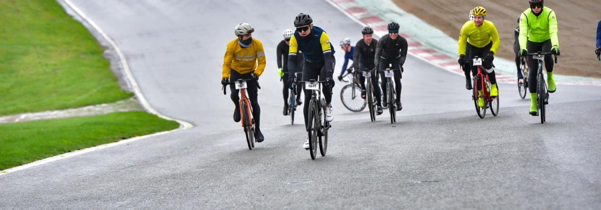 Kentish Killer riders on Brands Hatch circuit